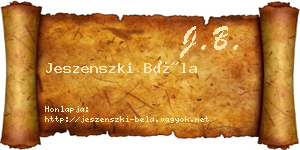 Jeszenszki Béla névjegykártya