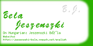 bela jeszenszki business card